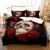 Amazon Transfronterizo Calavera Gótica para Mujer Set de Tres Piezas con Rosa Estampado Digital Ropa de Cama Set de Tres Piezas de Comercio Exterior