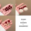 Pendientes rojos de Año Nuevo para mujer, otoño e invierno, con lazo, con clip para las orejas, nuevos pendientes de perla de Año Nuevo 2024