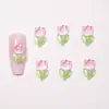 Decoraciones para uñas estilo tulipán con degradado transparente resina accesorios pequeños tachuelas para pendientes DIY flores pinzas para el pelo accesorios de uñas ponibles pedrería