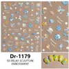 Redanco Nuevo 5D Estampado Dibujos Animados Sirena Concha Luz Calcomanía para Uñas Calcomanía Tridimensional para Uñas Dr-1179