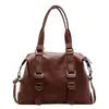 Bolsa Tote Casual Nova Retro Transfronteiriça Feminina Moda Grande Capacidade Bolsa de Mão Versátil de Ombro Único Transversal