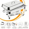 Estufa de Buffet de Acero Inoxidable Transfronteriza Estufa Sólida de Alcohol Hotel Plegable Estufa de Conservación de Calor Contenedor Calentador de Alimentos Estufa de Buffet