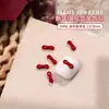 Año Nuevo Rojo Lunares Lazo Arte de Uñas Joyería Rojo Chino Carácter de Bendición Lingote Propicio Deseoso Accesorios de Uña Portátiles