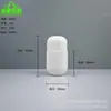 Botella de loción exprimible HDPE de 90 ml con hombro plano y fondo redondo, con tapa de rosca, adecuada para recargas de viaje de gel de ducha y champú