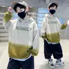 Ropa para Niños Sudadera con Capucha Nueva de Otoño para Niños Mayores 2025 Primavera y Otoño Top Básico Holgado Tendencia Venta al por Mayor Transfronteriza