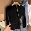 Camiseta base para mujer con forro de polar, top de manga larga con cuello en V, camiseta base blanca con forro de polar para otoño e invierno