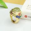 Anillo de Jade Hetian Natural Aiyu Material de Agua Clara Anillo Huevo de Paloma Fábrica Venta al por Mayor y Entrega S3121703