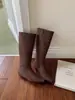 Botas largas de ante para mujer con punta cuadrada, nuevo estilo otoño/invierno 2025, botas de montar hasta la rodilla, tacón bajo, efecto adelgazante
