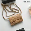 Estilo Popular Transfronterizo Lindo Billetera Pequeña de Cuero Genuino Bolso de Hombro Cruzado Versátil Cadena Acolchada Bolso Pequeño de Hombro Versión Alta
