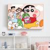 Crayon Shin-Chan Pintura a Óleo Digital DIY Descompressão Coloração Pintura Pendurada Feita à Mão Desenho Animado Infantil Dropshipping