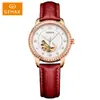 Reloj de Moda para Mujer con Correa de Cuero Estilo Suizo Nuevo, Resistente al Agua, Alto Valor Estético, Reloj Luminoso para Mujer, Reloj Mecánico Totalmente Automático para Mujer
