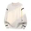 Fábrica de suéteres de punto jacquard a rayas de moda de venta caliente transfronteriza ropa de punto para hombre