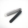 Fabricantes al por mayor de limas de uñas de nanovidrio con cabeza redonda negra y logotipo personalizable.