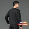 Sudadera Casual para Hombre Otoño Ropa Deportiva para Hombre Cuello Redondo Sudadera Superior Camisa Base Forrada de Polar para Hombre Chaqueta Texturizada 03