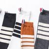 Calcetines de Mujer de Estilo Trendy de Celebridad de Internet con Cuatro Rayas Estilo JK de Media Pantorrilla, Calcetines Holgados de Longitud hasta la Pantorrilla Estilo Japonés y Coreano Estilo Académico