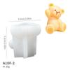 Molde para velas de osito de peluche, molde de chocolate para hacer tú mismo, herramientas para hornear pasteles, molde de silicona de osito sentado