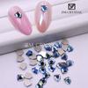 Nuevo taladro de base plana con forma de diamante para decoración de uñas, color azul mágico, taladro de base dorada, joyería para uñas, taladro para uñas, taladro para vidrio