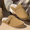 Nuevas Pantuflas Birkenstock de Ante y Felpa para Invierno Suela Suave Pantuflas Esponjosas para Interiores del Hogar Cálidas Cómodas Silenciosas Zapatillas de Algodón