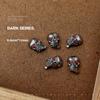Joia punk para unhas crostar vintage escuro Anjo Amor pingente de corrente caveira arma liga preta Diamante