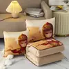 Almohada Cálida Colcha Doble Propósito Almohada Colcha de Oficina Invierno Coral Fleece Colcha para Descanso en el Coche Cojín Almohada para Sofá