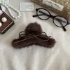 Clip de Pelo de Felpa con Lazo de Lujo para Mujer 2025 Nuevo Pasador de Gama Alta para Recogidos en la Parte Trasera de la Cabeza Pinza de Tiburón Accesorio para el Cabello