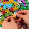 Navidad EVA polvo dorado pegatina de esponja niños de preescolar hecho a mano decorativo estrella de cinco puntas pegatina espuma brillo