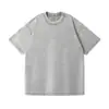 Camiseta Pesada de Algodão Vintage Tingida com Cera Lavada Tamanho Europeu Oversize 230g Manga Curta Solta Lavada na Neve Masculina