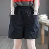 Pantalones Cortos de Algodón de Alta Calidad Pierna Ancha para Mujer Nuevos Tallas Grandes Cintura Alta Aspecto Delgado Verano Casual Sueltos Combinan con Todo Monos de Cinco Puntos