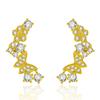 Pendientes de diamantes con lazo japoneses y coreanos, llenos de diamantes y circonitas, elegantes pendientes de mariposa y flores dulces, venta al por mayor