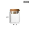 Botella de Tubo de Vidrio de Boca Recta de 47 mm de Diámetro Tapón de Corcho Bote de Almacenamiento para Cápsulas de Cordyceps de Alto Borosilicato Tapa de Bambú Botella para Té de Flores