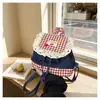 Mochila Casual Estilo Coreano 2026 Estilo Universitario para Mujer, Bolso de Lona a Cuadros Versátil de Gran Capacidad de Moda, Bolso Cubo Casual