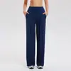 Pantalones de Yoga de Cintura Alta para Mujer con Tacto Ligero, Corte Casual Holgado, Efecto Adelgazante, Textura Fluida y un Diseño Premium de Pierna Recta Ancha
