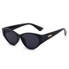 Gafas de sol retro con montura negra poligonal, nuevas gafas de sol de moda transfronterizas, populares en Internet y con protección UV.