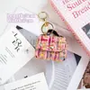 Funda de Cuero para Auriculares Inalámbricos Estilo Chanel, Conveniente de Llevar, Llavero, Bolsita para Lipstick, Minibolso, Accesorio para Bolso