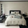 Conjunto de 4 Peças Jacquard de Algodão 100S de Alta Contagem, Conjunto de Roupa de Cama de 3 Peças em Cetim de Fibra Longa de Luxo Acessível