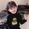 Camiseta Básica de Veludo Quente para Meninas, Roupa Outono e Inverno Gola Alta Meia para Crianças, Camiseta de Manga Longa para Crianças Tamanho Pequeno e Médio, Top Estilo Coreano para Bebê
