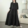 Novedades de Otoño Estilo Japonés Coreano Ins Ropa Urbana para Mujer Vestido de Dobladillo Ancho Vestido Largo Estilo Hepburn