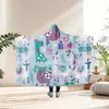 Manta Perezosa con Capucha Desmontable de Franela con Estampado Digital Navideño Manta Chal Cálida de Invierno Cubierta para Sofá