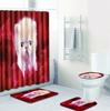 Cortina de ducha Xiao Mao Alfombrilla de baño Combinación Juego de cuatro piezas Inodoro Alfombra de inodoro Alfombrilla de ducha Alfombrilla para pies Transfronterizo Pelo