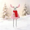 Decoraciones navideñas creativas: colgantes de peluche de reno de madera, accesorios para árbol de Navidad, adornos colgantes para la decoración de la escena del hogar