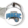 Logo de Equipo de la NBA Lakers Warriors 76ers Time Gem Aleación de Metal Llavero Grabado Colgante de Llave