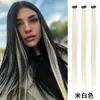 Postizo de Clip para Oreja de un Solo Color para Mujer, Extensión de Cabello Larga Recta de una Pieza, Fibra de Alta Temperatura, Postizo Invisible Colorido