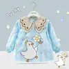 Bata de Bebê Menina Roupa Externa Vestido Princesa Outono e Inverno Babador de Bebê Jardim de Infância Comer Crianças Impermeável Anti-Sujeira Bolso de Arroz