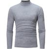 Amazon comércio exterior novos homens cor sólida meia gola alta slim-fit camiseta de manga comprida plus size moda casual esportes camisa de assentamento