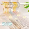 Perla de internet acrílica linda cristal percha ropa mujer sin costuras hogar plástico transparente tienda de ropa percha polvo dorado