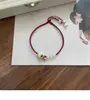 Tornozeleira Bodhi Grelhada em Carvão Patinha de Gato Cordão Vermelho Pulseira de Melhor Amiga Casal Ano do Zodíaco Fofo Tornozeleira Trançada Presente para Estudante