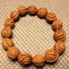 Suministrado directamente por el fabricante: Pulsera de Nogal con Dibujo de Dragón Qinling de un Solo Círculo, Cuentas de Oración Premium de Nogal 'Barriga de Pez Dorado' para Hombres y Mujeres