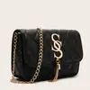 Bolsa Texturizada Estilo Western para Mulheres 2025 Nova Moda Bordado Corrente Quadrada Design de Nicho Tendência Bolsa Transversal com Letras