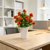 Nueva Simulación 14+ Tipos de Bonsái de Rosa Decoración para el Hogar Planta de Flor Artificial Planta en Maceta Pequeña Arreglo de Escritorio Maceta Adorno