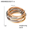 Roda Gigante Temperamento de Nicho Europeu e Americano Personalidade Criativa com Anel de Diamante Aço Inoxidável Banhado a Ouro Anel Multicamada com Combinação de Cores para Mulheres